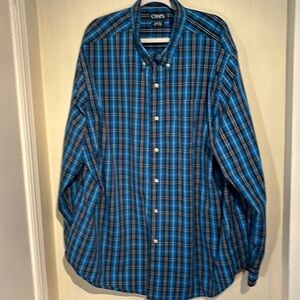NWOT Chaps button down men plaid shirt long sleeve, easy care